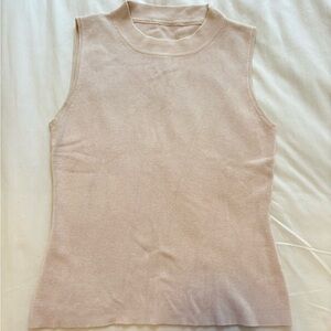 Sleeveless Knit Tank Top - Soft Pinky Cream